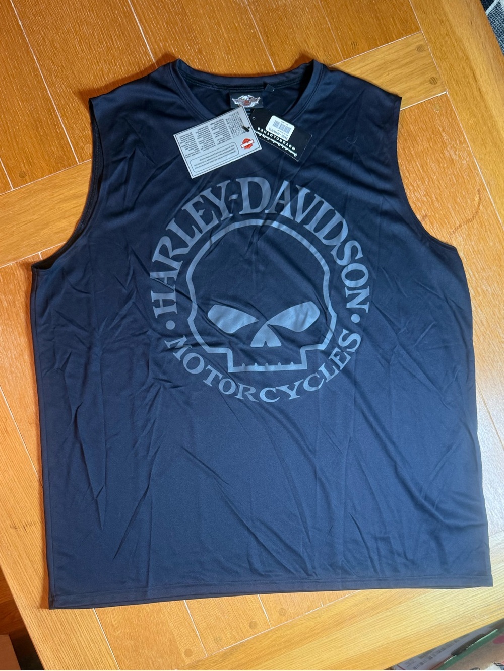 Harley-Davidson Black Skull Logo Muscle Tee 2XL